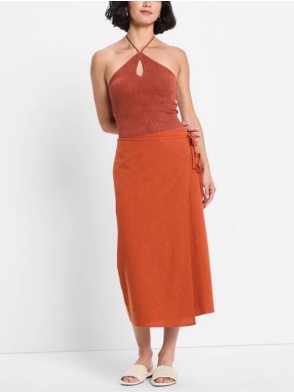 349P NWT Future Collective Mid Rise Midi Wrap Skirt - Size: 4X